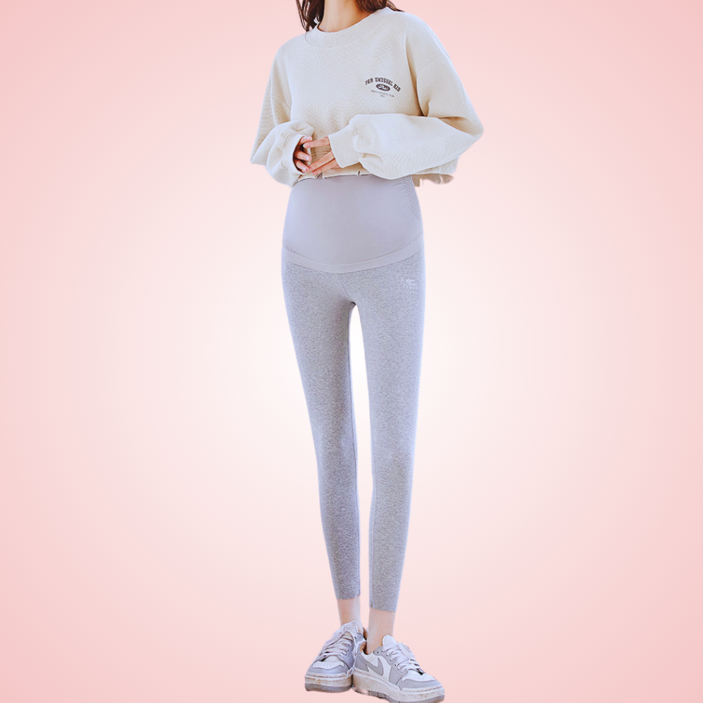 Maternity Leggings Belly Support Breathable Bare-Skin Feel
