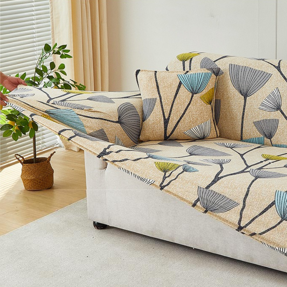 Elastic Sofa Slipcover with Vibrant Prints