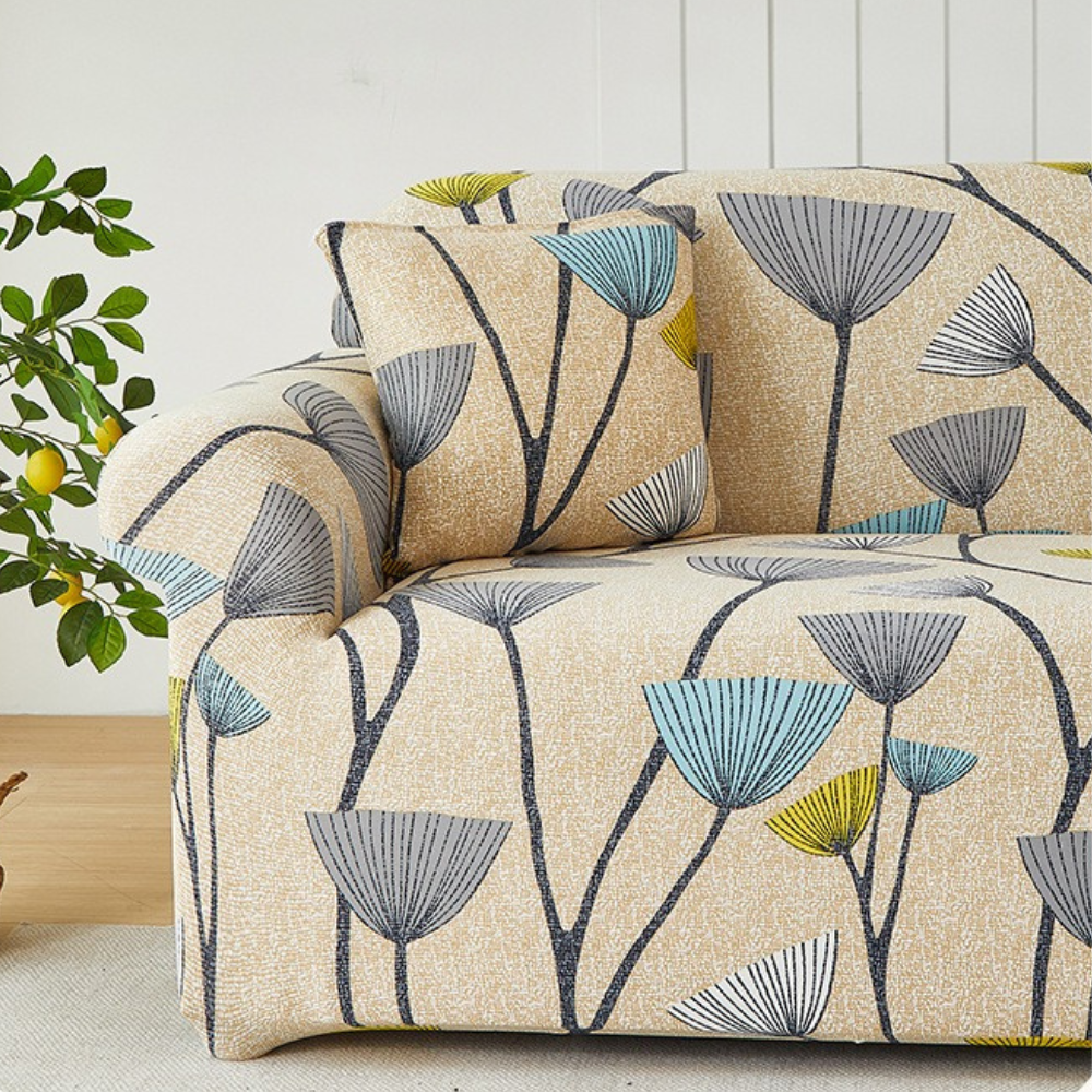 Elastic Sofa Slipcover with Vibrant Prints