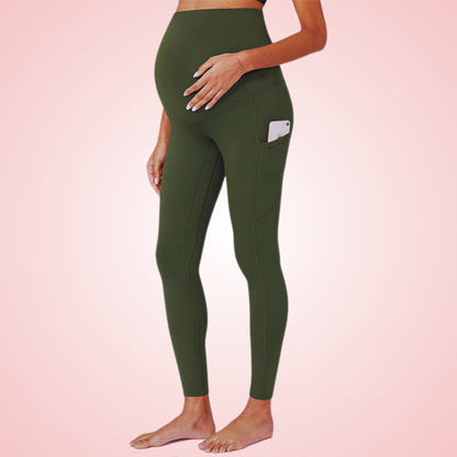 Maternity Yoga Gym Leggings with Belly Support and Breathable Compression