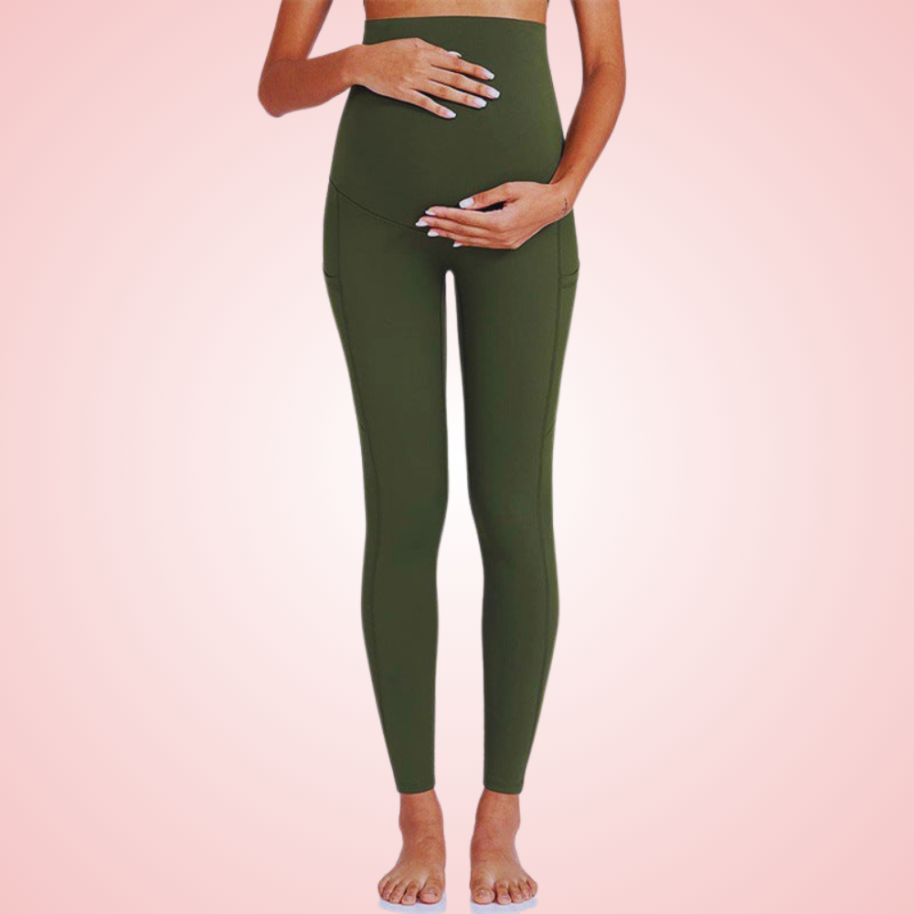 Maternity Yoga Gym Leggings with Belly Support and Breathable Compression