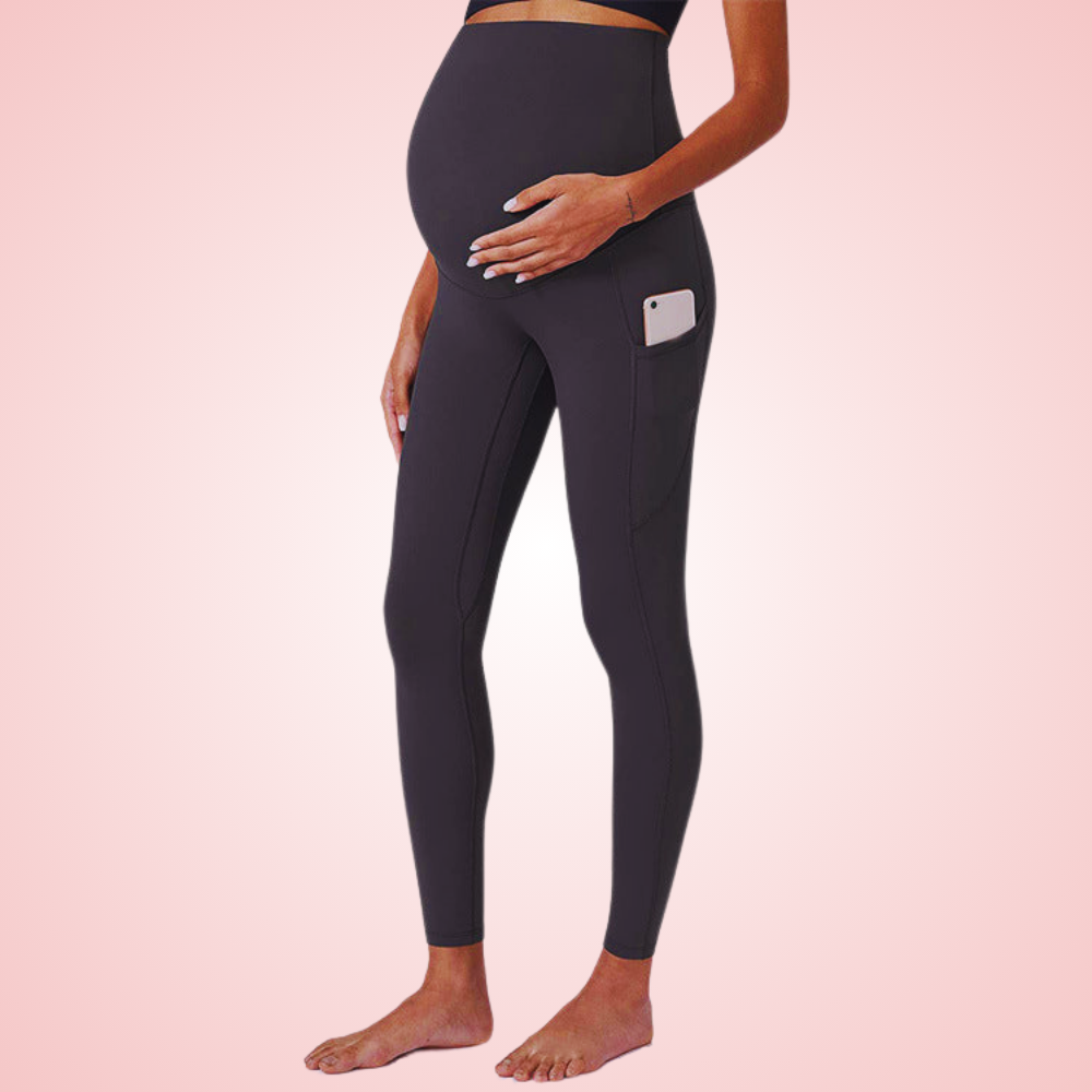 Maternity Yoga Gym Leggings with Belly Support and Breathable Compression