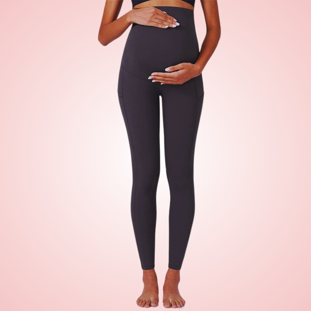 Maternity Yoga Gym Leggings with Belly Support and Breathable Compression