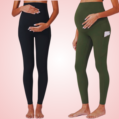 Maternity Yoga Gym Leggings with Belly Support and Breathable Compression