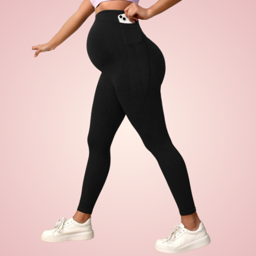 Maternity Yoga Sports pocket Leggings Belly Support Compression Tights