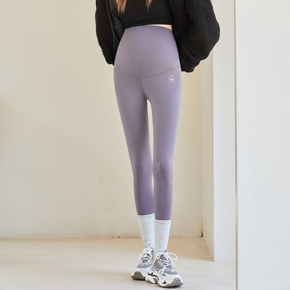 High-Waist Maternity Tights with Belly Support and Bare Skin Feel