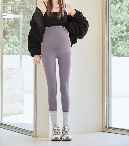 High-Waist Maternity Tights with Belly Support and Bare Skin Feel